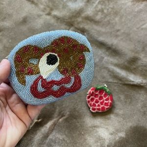 VTG Hand Beaded Snake Wallet Make Up Coin Pouch